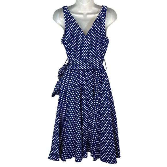 Cute Blue Polka Dot Wrap Dress 🩷 - Picture 5 of 10
